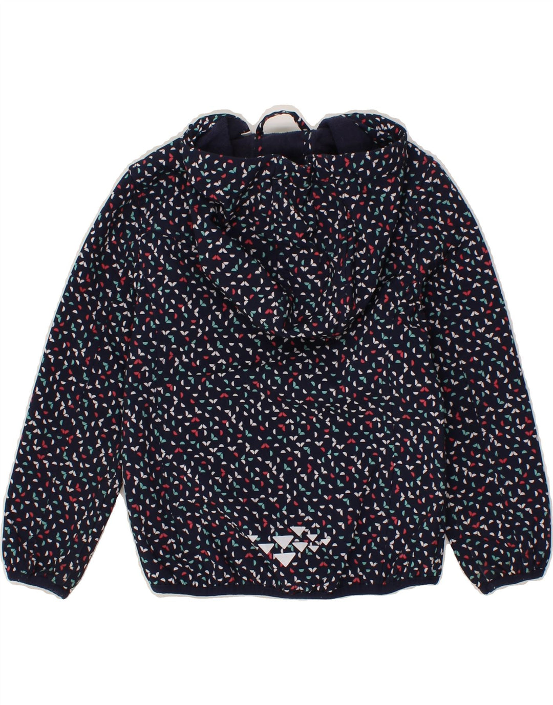 NORTHVILLE Girls Abstract Pattern Windbreaker Jacket 5-6 Years Navy Blue Vintage Northville and Second-Hand Northville from Messina Hembry 