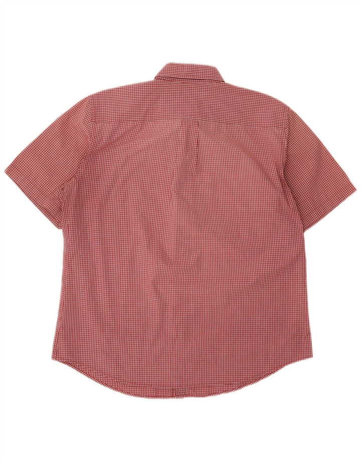 Dockers Mens Short Sleeve Regular Fit Shirt Size 16 1/2 Large Red Cotton