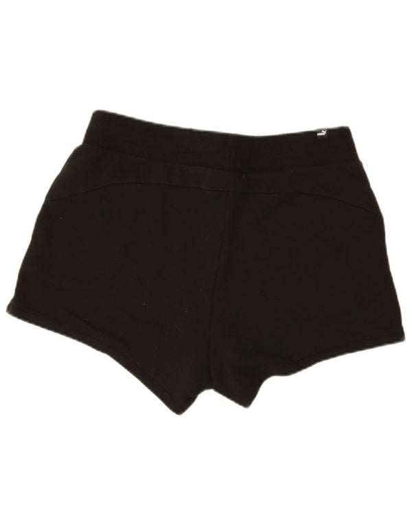 Puma Womens Sport Shorts UK 14 Large  Black Cotton