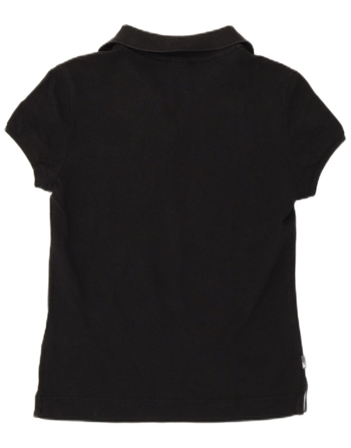 Adidas Womens Polo Shirt UK 12 Medium Black Cotton