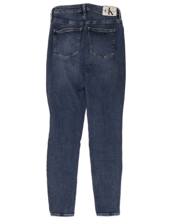 Calvin Klein Womens Crop High Rise Skinny Jeans W30 L26 Blue Cotton
