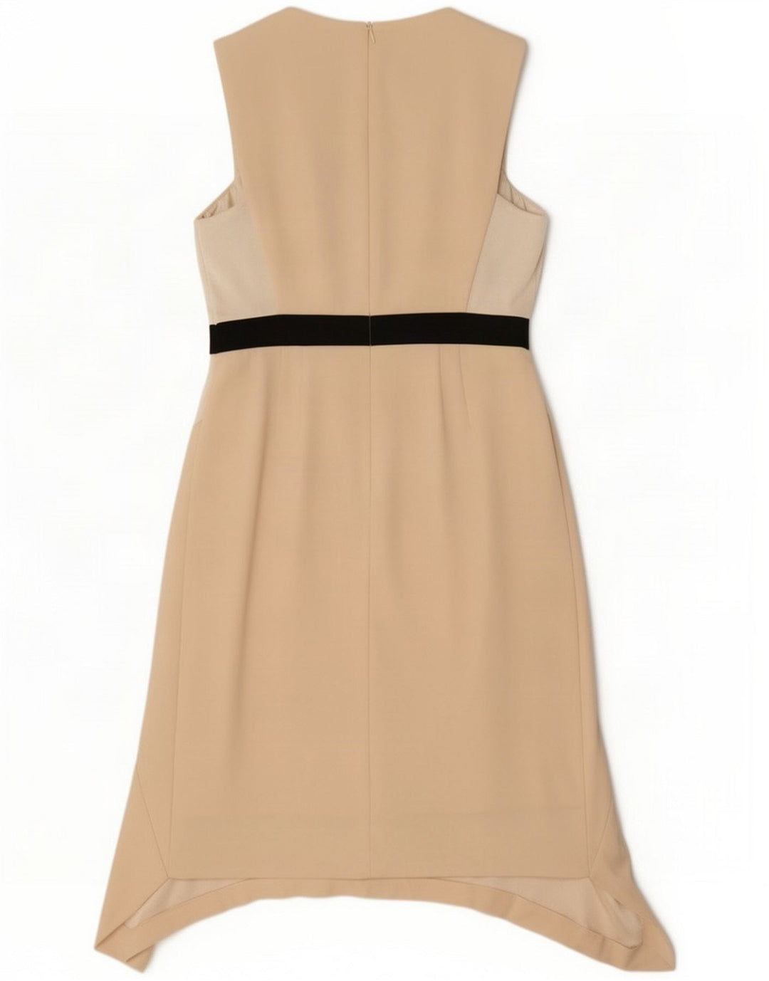 Phase Eight Womens Asymmetrical Dress UK 14 Medium Beige Colourblock