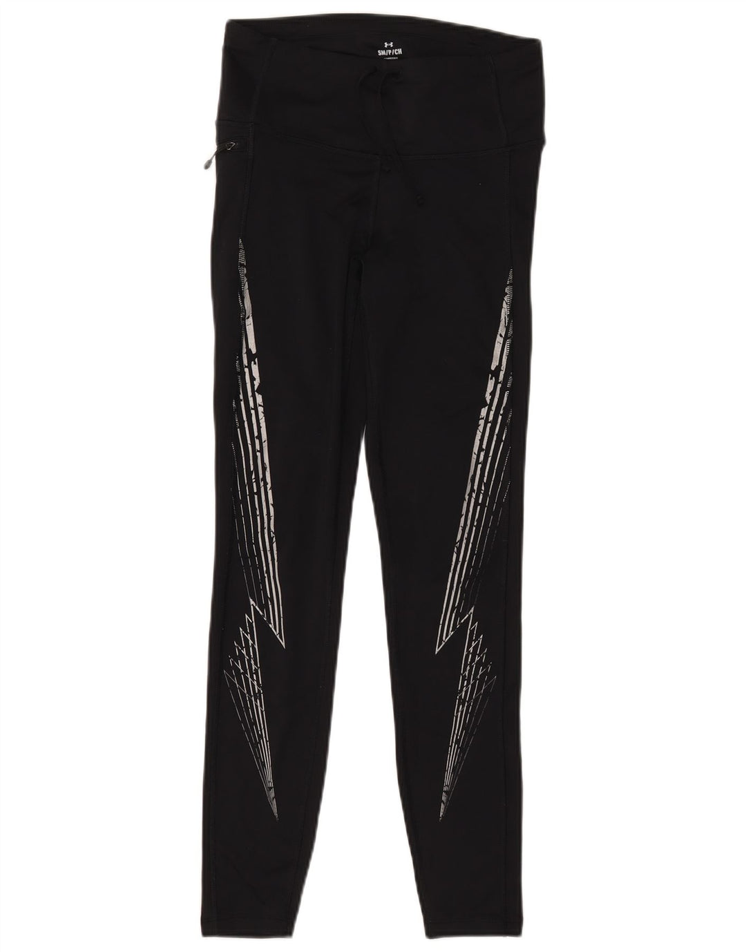 UNDER ARMOUR Womens Leggings UK 10 Small  Black Geometric Polyamide