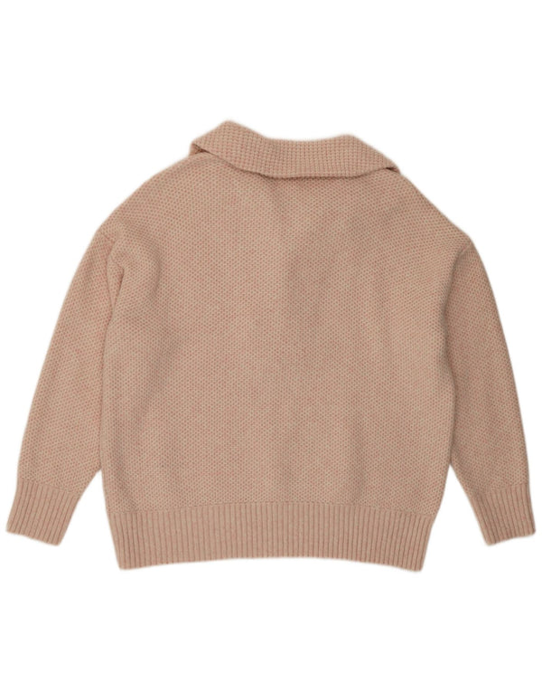 Fat Face Womens Polo Neck Jumper Sweater UK 18 XL Pink Acrylic