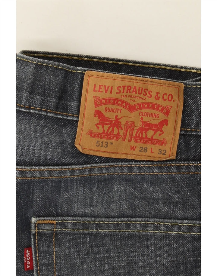 Levi's Mens 513 Slim Straight Jeans W28 L32 Blue Cotton