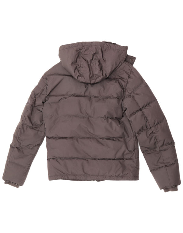Sisley Mens Hooded Padded Jacket UK 36 Small Grey Polyester