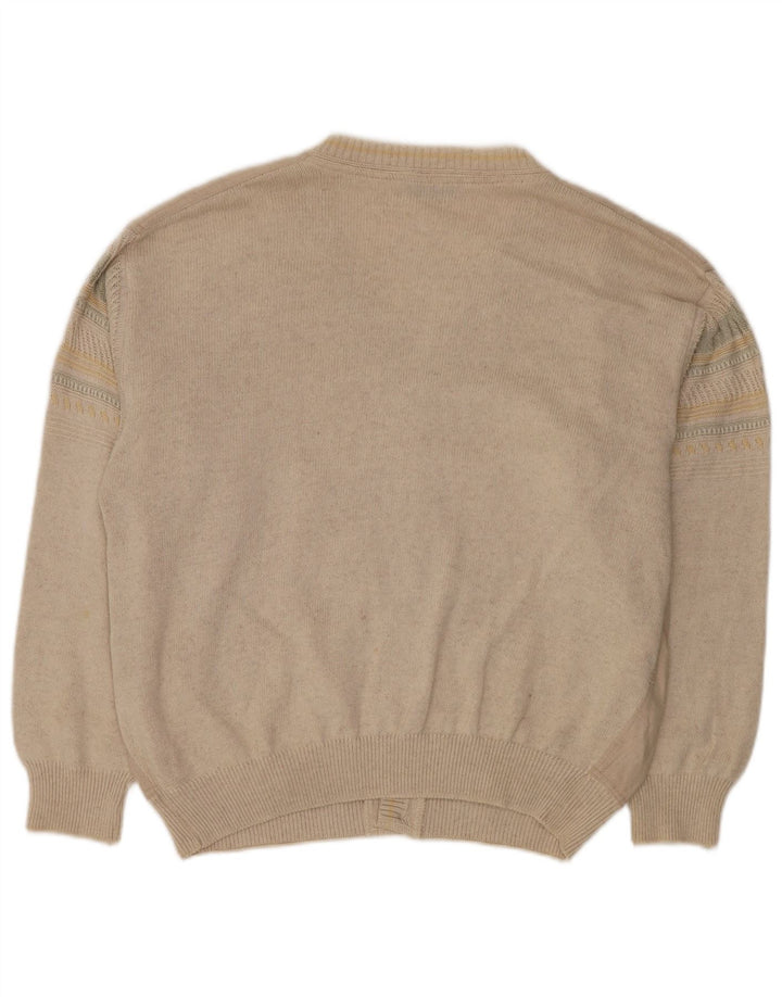 Malagrida Mens Cardigan Sweater Large Beige Viscose