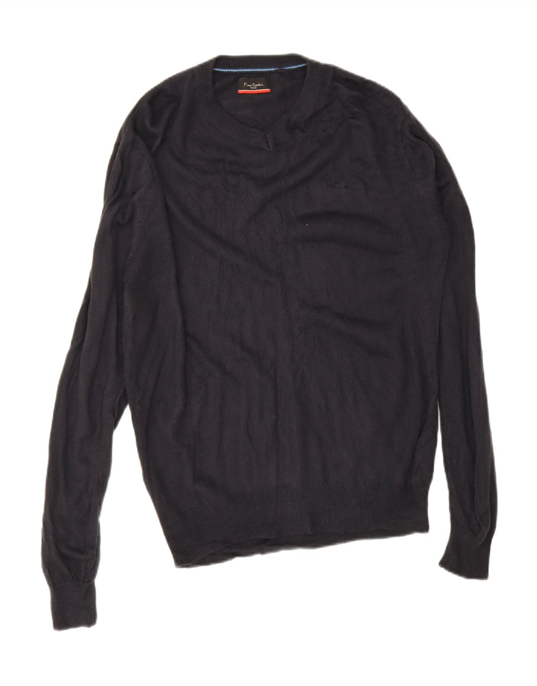 Pierre Cardin Mens V-Neck Jumper Sweater Medium Navy Blue Acrylic