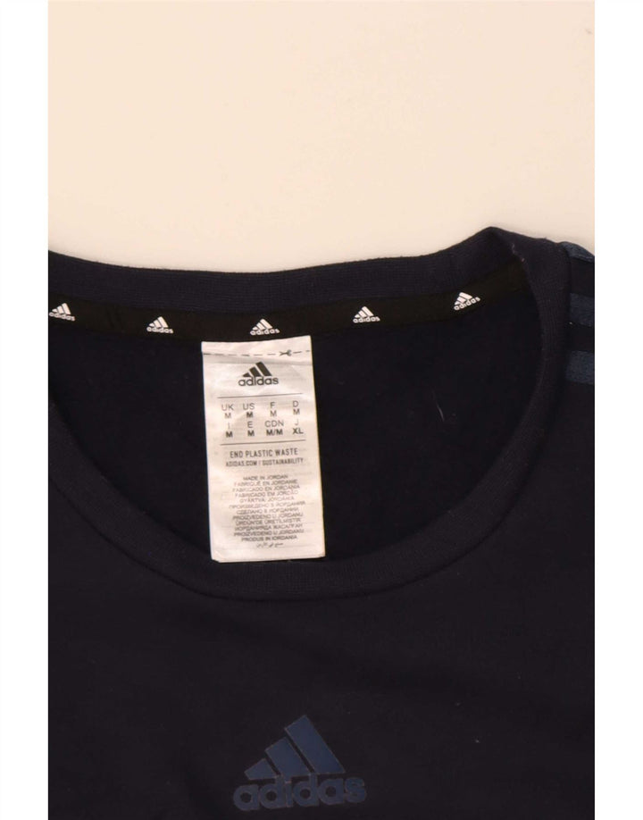 Adidas Mens Sweatshirt Jumper Medium Navy Blue Polyester