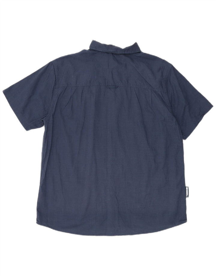 Mountain Warehouse Mens Short Sleeve Shirt Large Navy Blue Cotton
