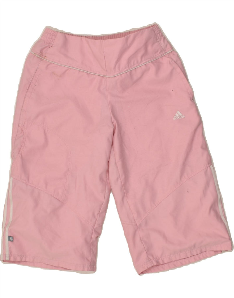 ADIDAS Girls Bermuda Sport Shorts 7-8 Years Pink Polyester | Vintage Adidas | Thrift | Second-Hand Adidas | Used Clothing | Messina Hembry 