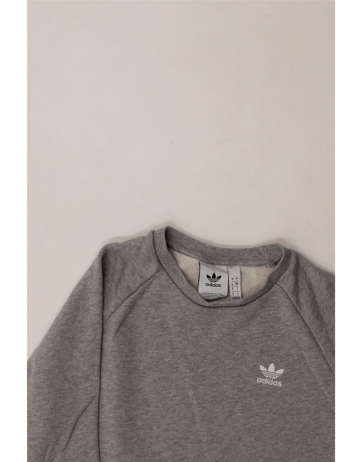 ADIDAS Mens Sweatshirt Jumper Small Grey Cotton Vintage Adidas and Second-Hand Adidas from Messina Hembry 