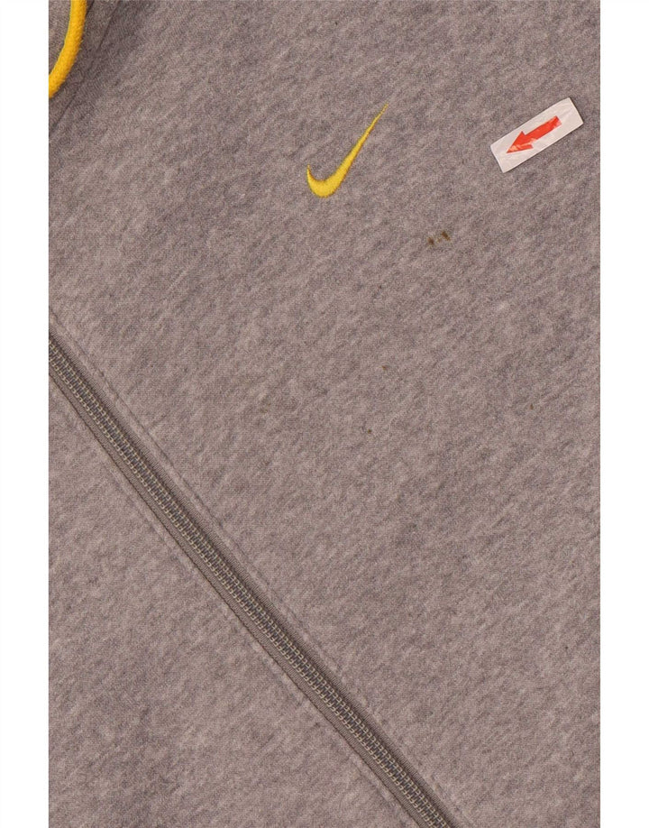 Nike Mens Zip Hoodie Sweater Large Grey Colourblock Cotton