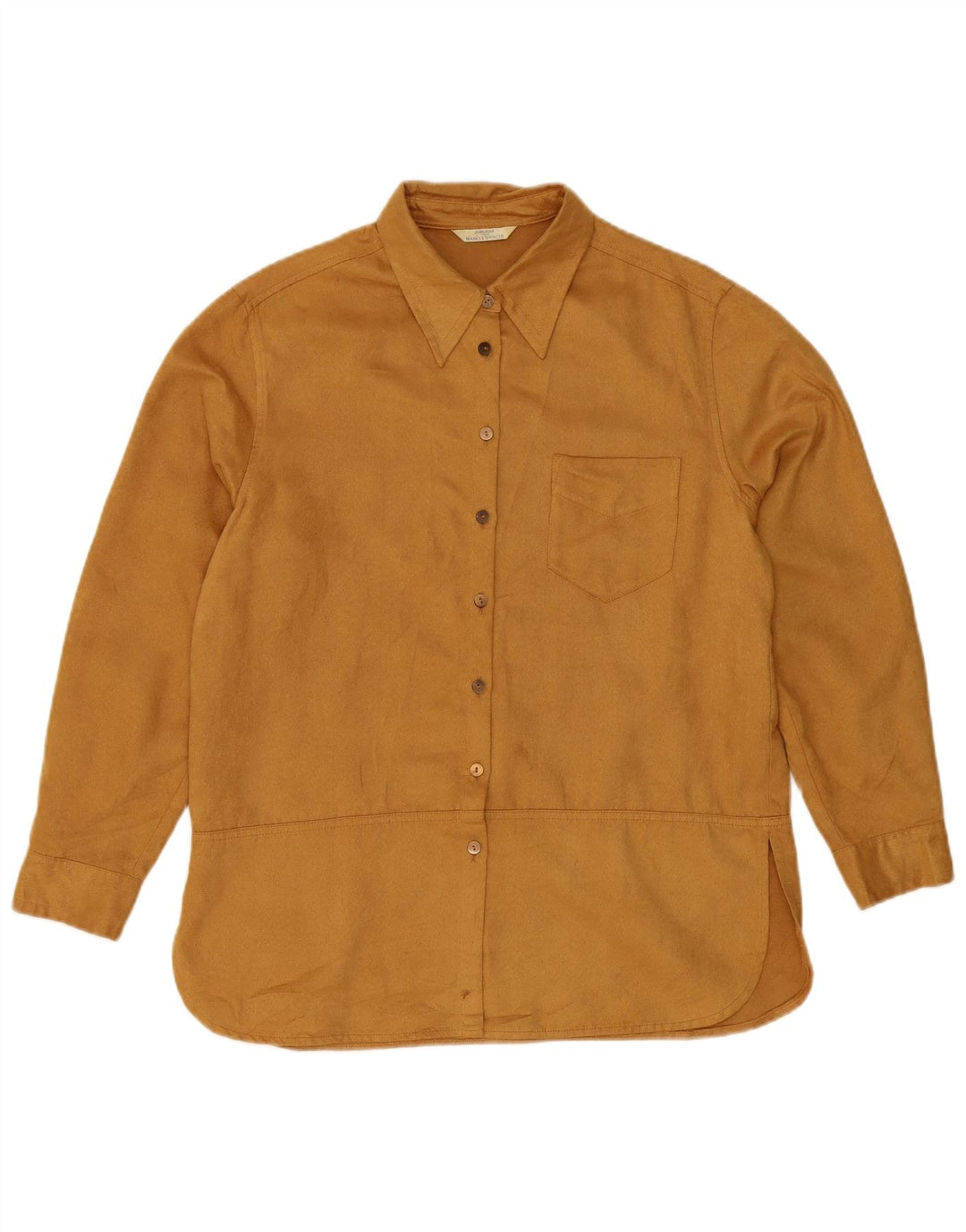 Marks & Spencer Womens Faux Suede Shirt UK 10 Small Beige Polyester