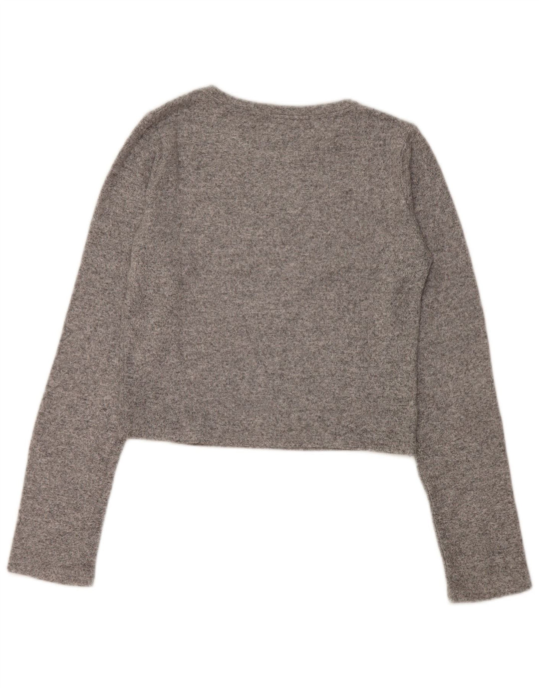 Zara Womens Crop Top Long Sleeve UK 14 Large Grey