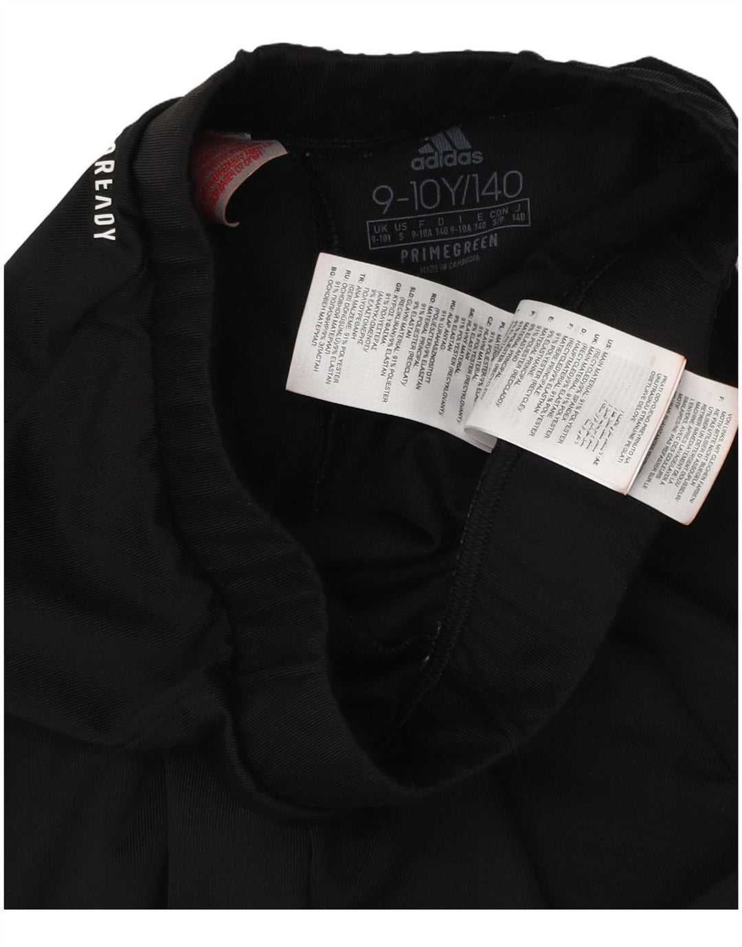 ADIDAS Girls Aeroready Graphic Leggings 9-10 Years  Black Polyester