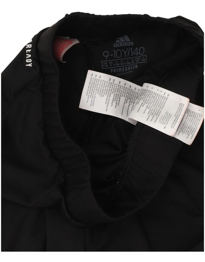 ADIDAS Girls Aeroready Graphic Leggings 9-10 Years  Black Polyester