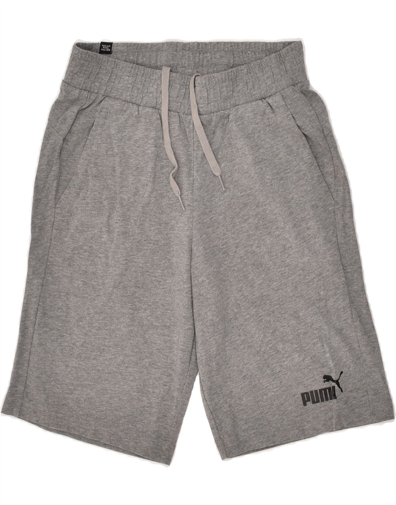 PUMA Mens Graphic Sport Shorts Small Grey Cotton | Vintage Puma | Thrift | Second-Hand Puma | Used Clothing | Messina Hembry 