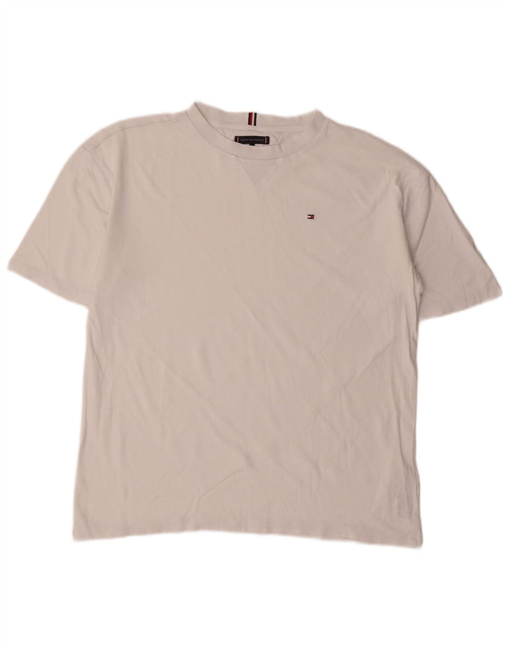 TOMMY HILFIGER Boys T-Shirt Top 15-16 Years Off White Cotton