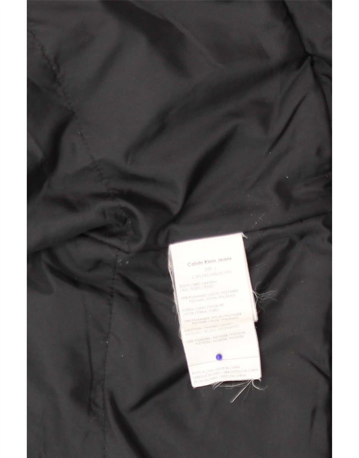 Calvin Klein Jeans Womens Bomber Jacket UK 16 Large Black Polyamide