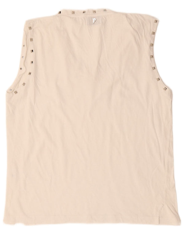 Dondup Womens Sleeveless Blouse Top UK 14 Medium White