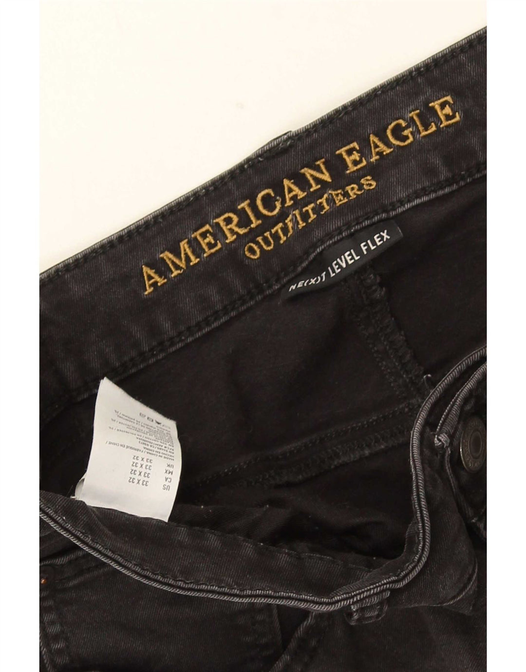 American Eagle Mens Slim Jeans W33 L32 Black Cotton