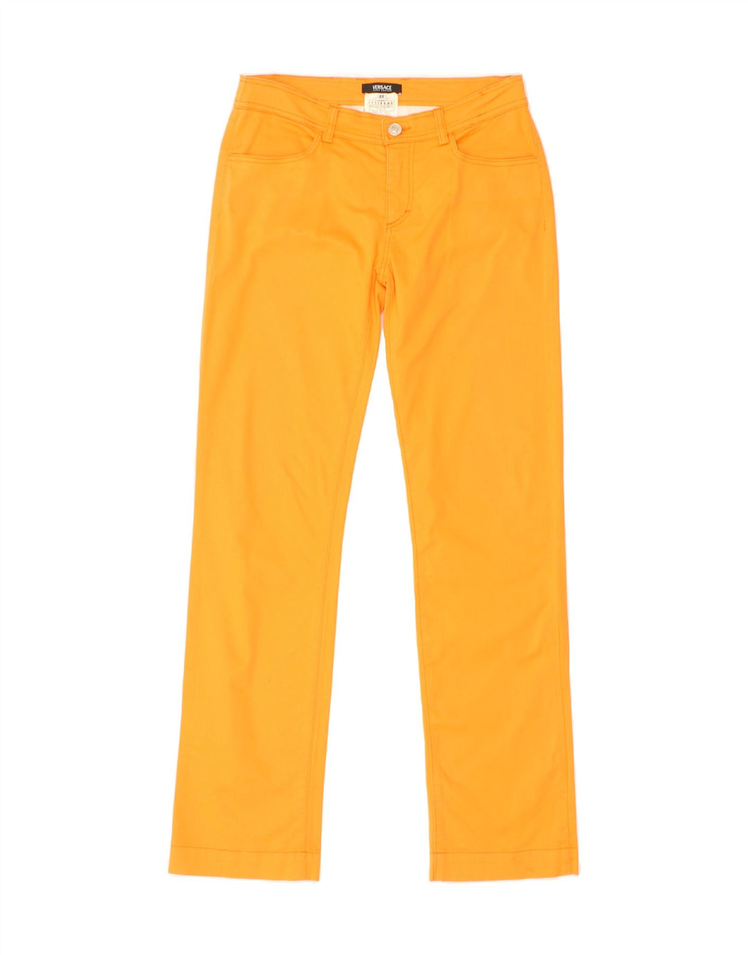 VERSACE Womens Straight Casual Trousers W26 L29 Orange Cotton Vintage Versace and Second-Hand Versace from Messina Hembry 