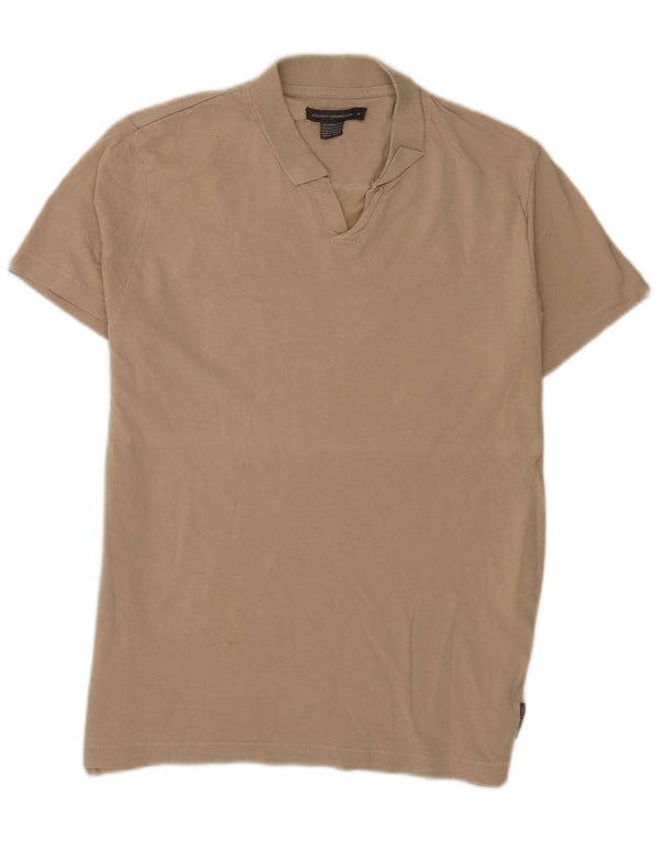 French Connection Mens Polo Shirt XL Beige Cotton