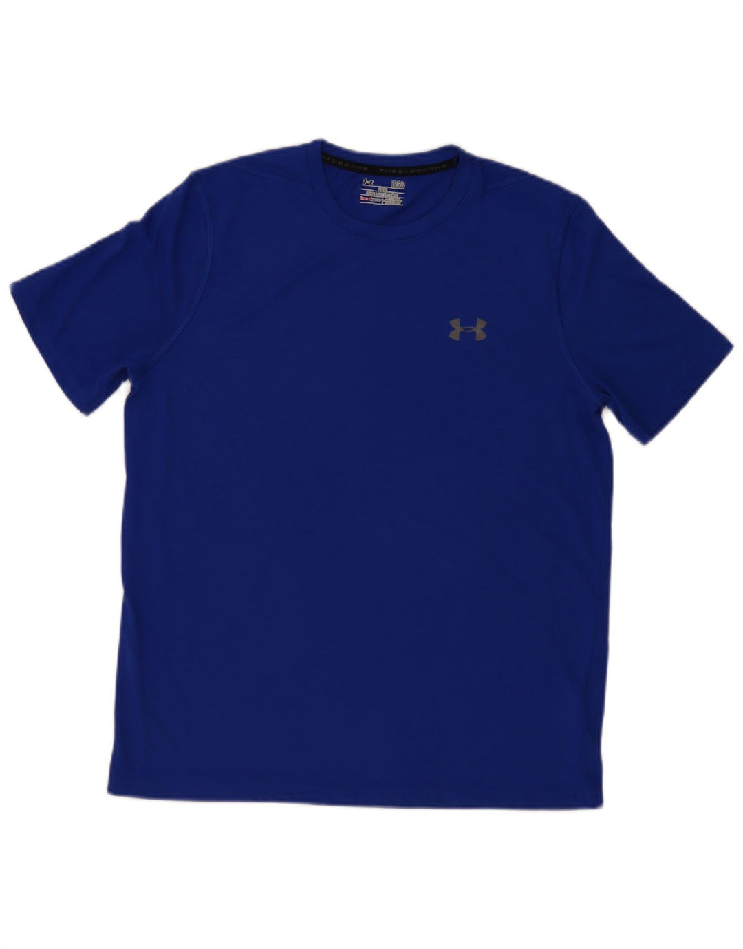 Under Armour Mens Heat Gear T-Shirt Top Large Blue Polyester
