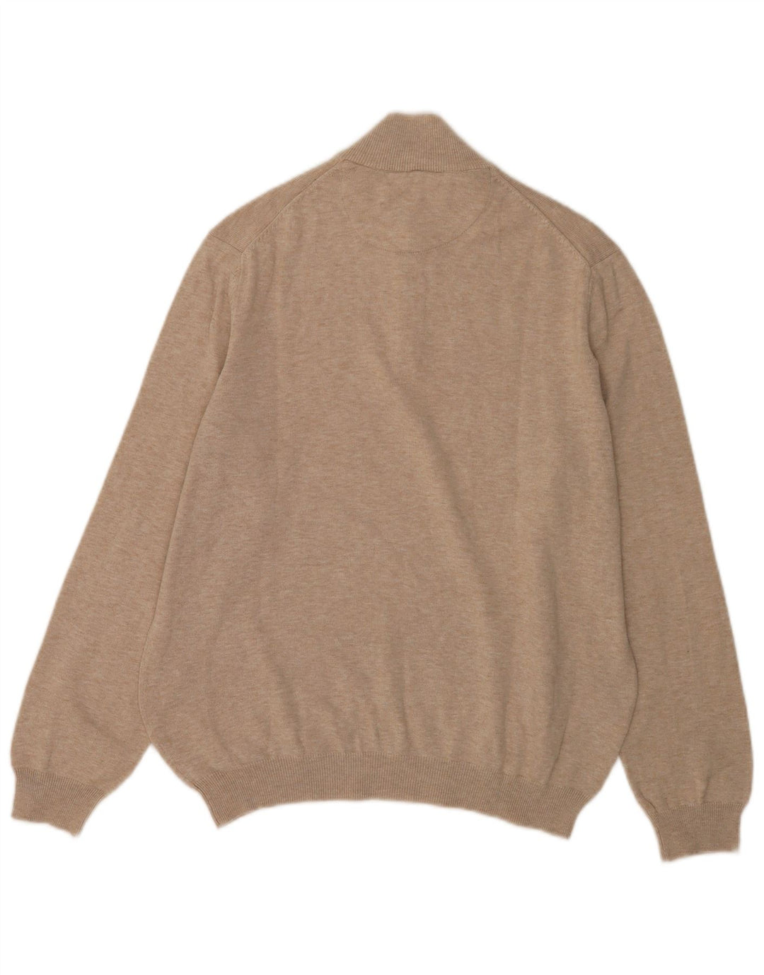 Massimo Dutti Mens Zip Neck Jumper Sweater Large Grey Cotton