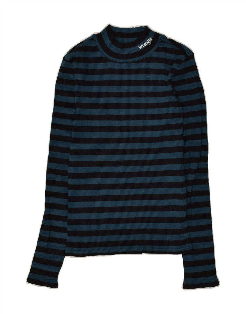 WRANGLER Womens Top Long Sleeve UK 8 Small Blue Striped | Vintage Wrangler | Thrift | Second-Hand Wrangler | Used Clothing | Messina Hembry 
