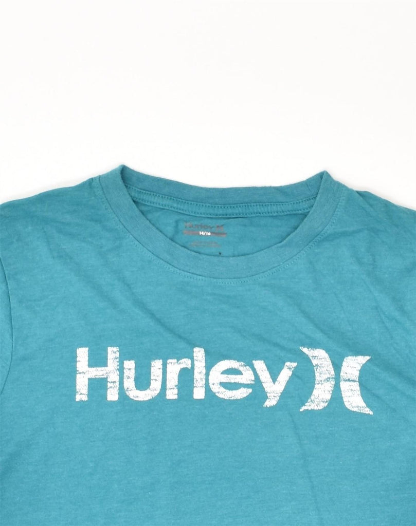 HURLEY Girls Graphic T-Shirt Top 14-15 Years Blue Cotton | Vintage Hurley | Thrift | Second-Hand Hurley | Used Clothing | Messina Hembry 