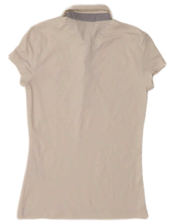 Chervo Womens Polo Shirt IT 42 Medium White Polyamide