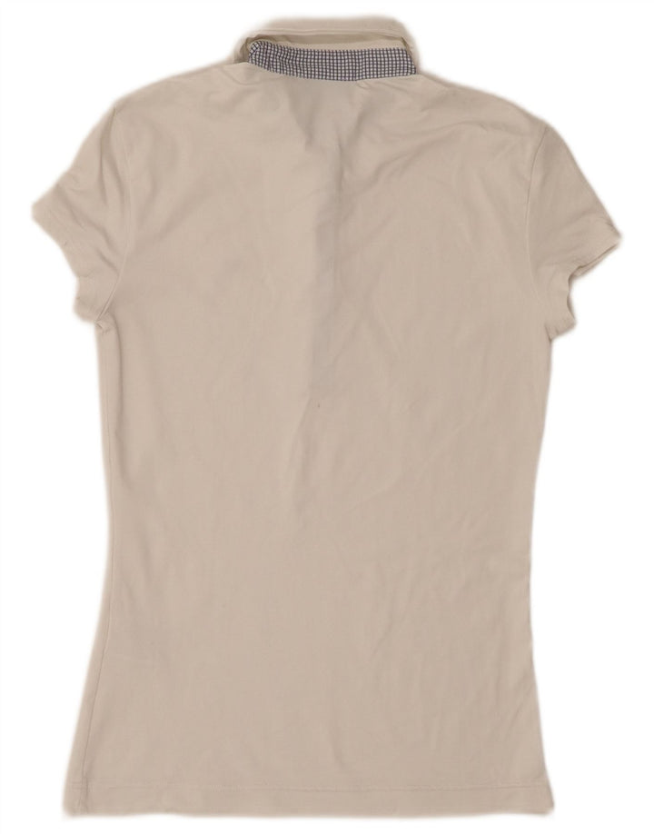 Chervo Womens Polo Shirt IT 42 Medium White Polyamide