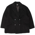 Zara Womens Loose Fit Double Breasted Coat UK 18 XL Black