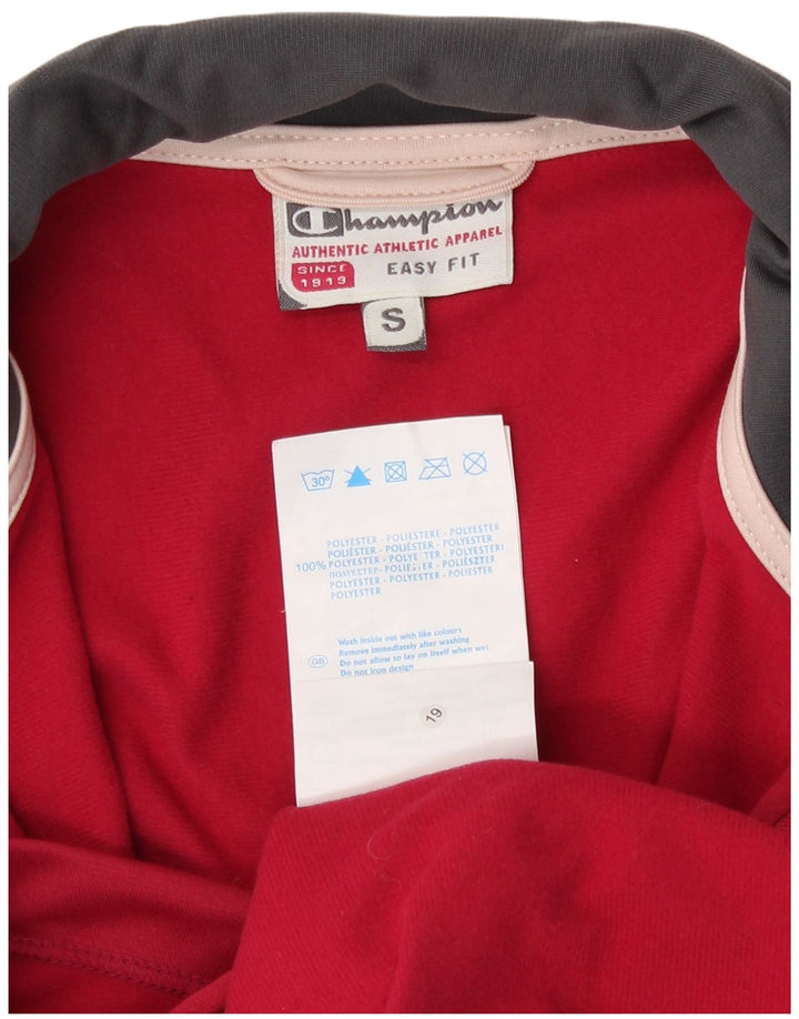 Champion Womens Easy Fit Tracksuit Top Jacket UK 10 Small Red Polyester