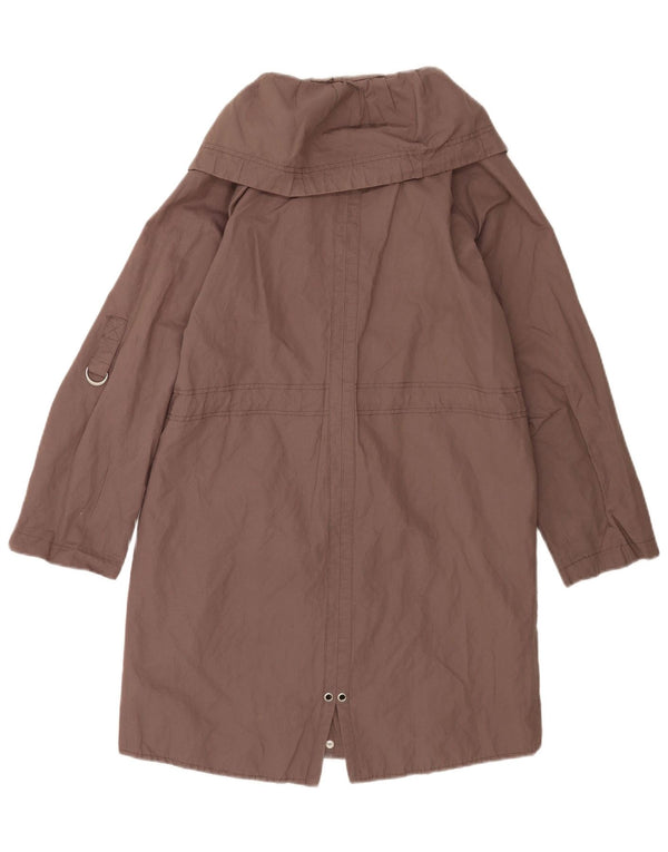 MINT VELVET Womens Oversized Parka Jacket UK 10 Small Brown Cotton