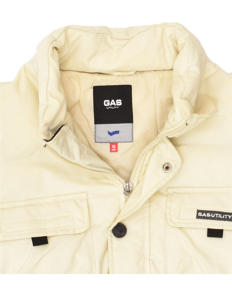 GAS Mens Padded Jacket UK 36 Small Off White | Vintage Gas | Thrift | Second-Hand Gas | Used Clothing | Messina Hembry 