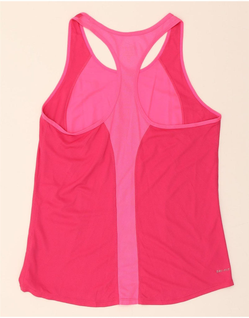 NIKE Womens Dri Fit Vest Top UK 14 Large Pink Colourblock Polyester Vintage Nike and Second-Hand Nike from Messina Hembry 