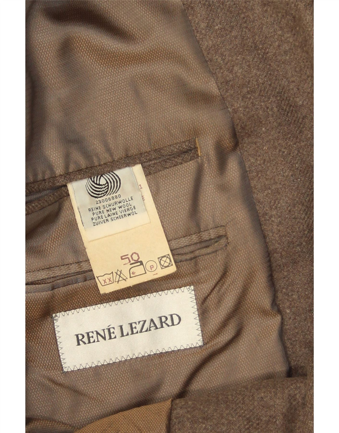 Rene Lezard Mens 2 Button Blazer Jacket EU 50 Large Brown New Wool