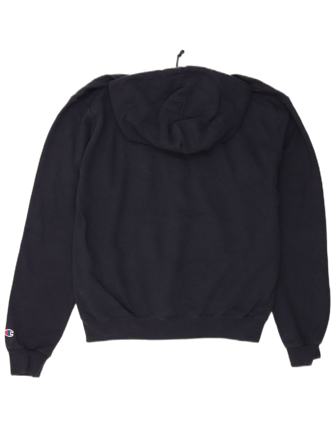 CHAMPION Mens Graphic Hoodie Jumper Medium Navy Blue Cotton