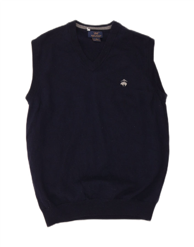 BROOKS BROTHERS Mens 346 Vest Tank Top Small Navy Blue Merino Wool Vintage Brooks Brothers and Second-Hand Brooks Brothers from Messina Hembry 