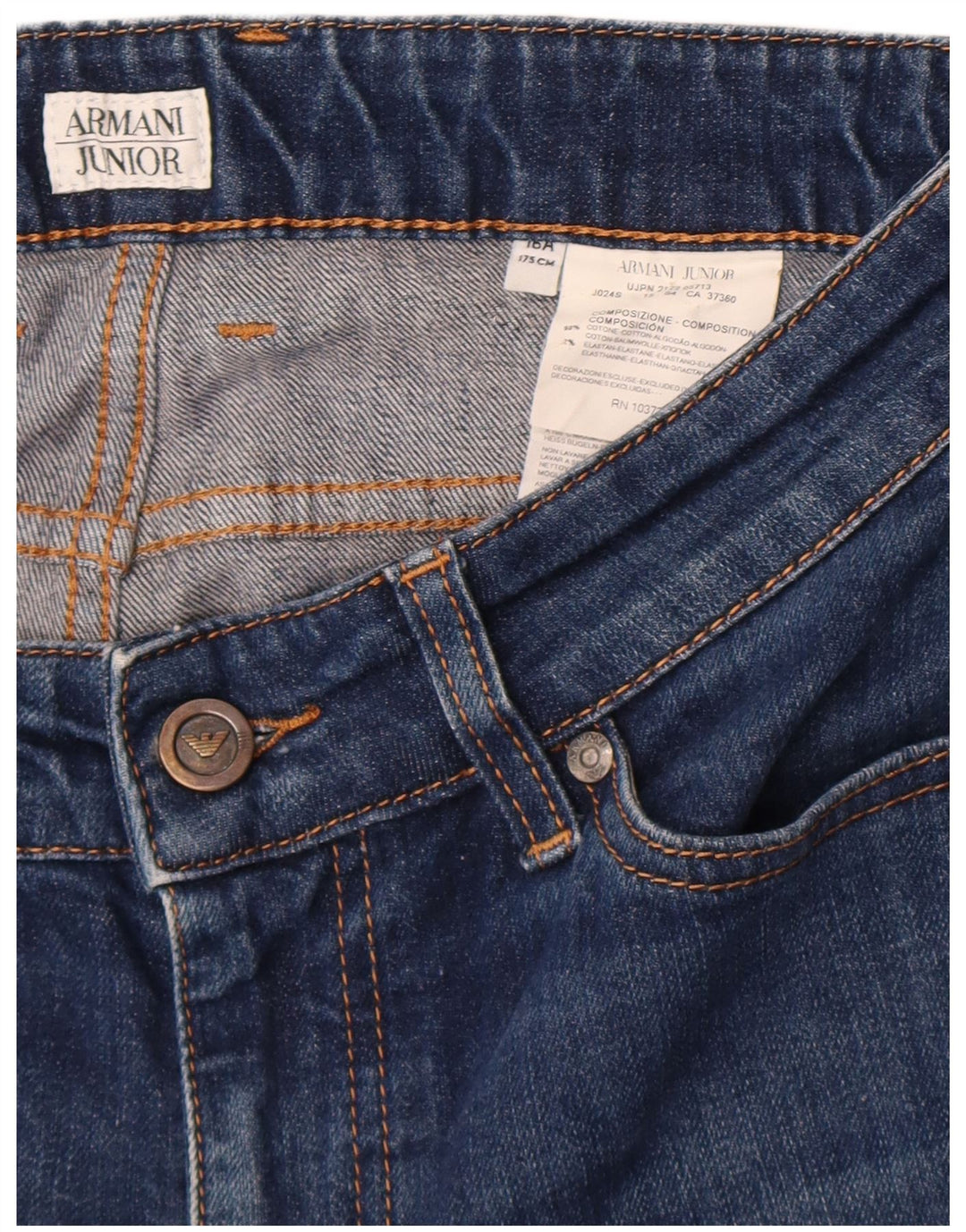 Armani Junior Boys Denim Shorts 15-16 Years W29 Blue Cotton
