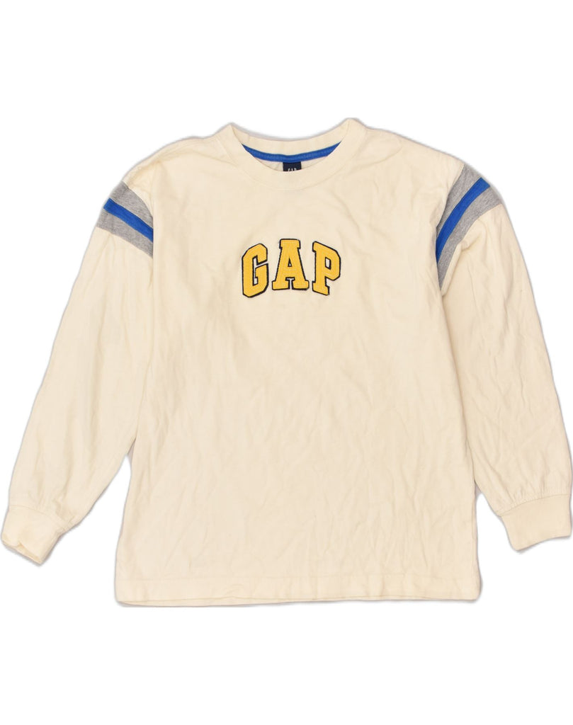 GAP Boys Graphic Top Long Sleeve 9-10 Years Large White Cotton | Vintage Gap | Thrift | Second-Hand Gap | Used Clothing | Messina Hembry 