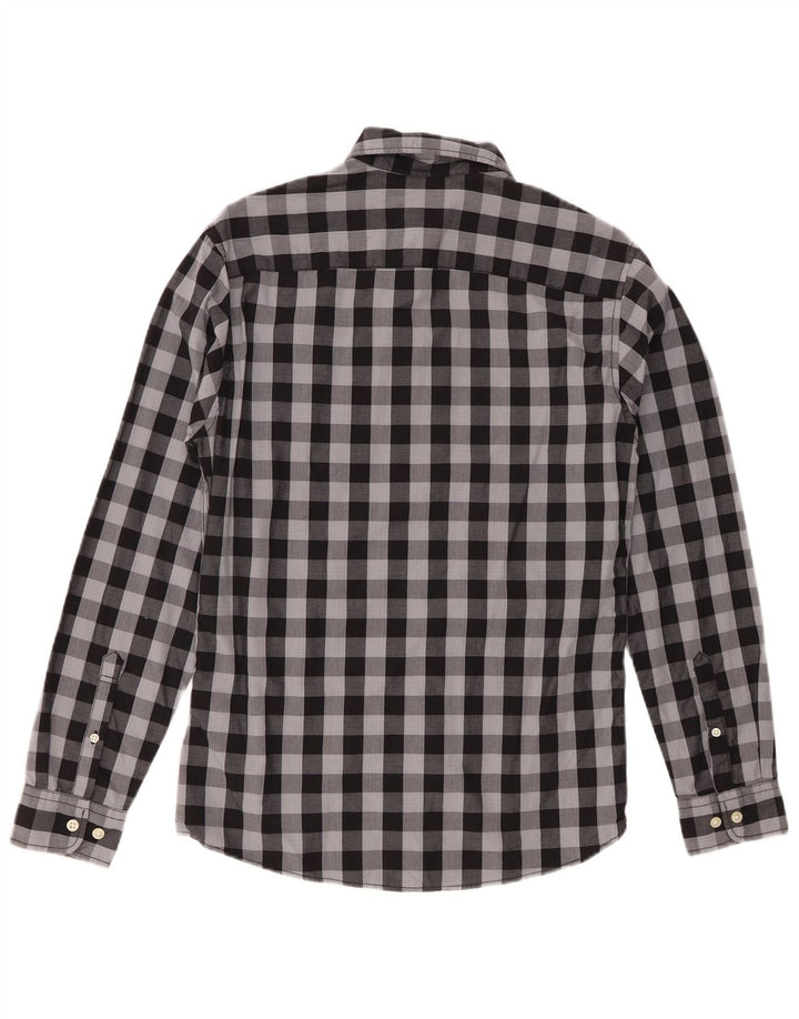 Jack & Jones Mens Shirt XS Grey Gingham Cotton
