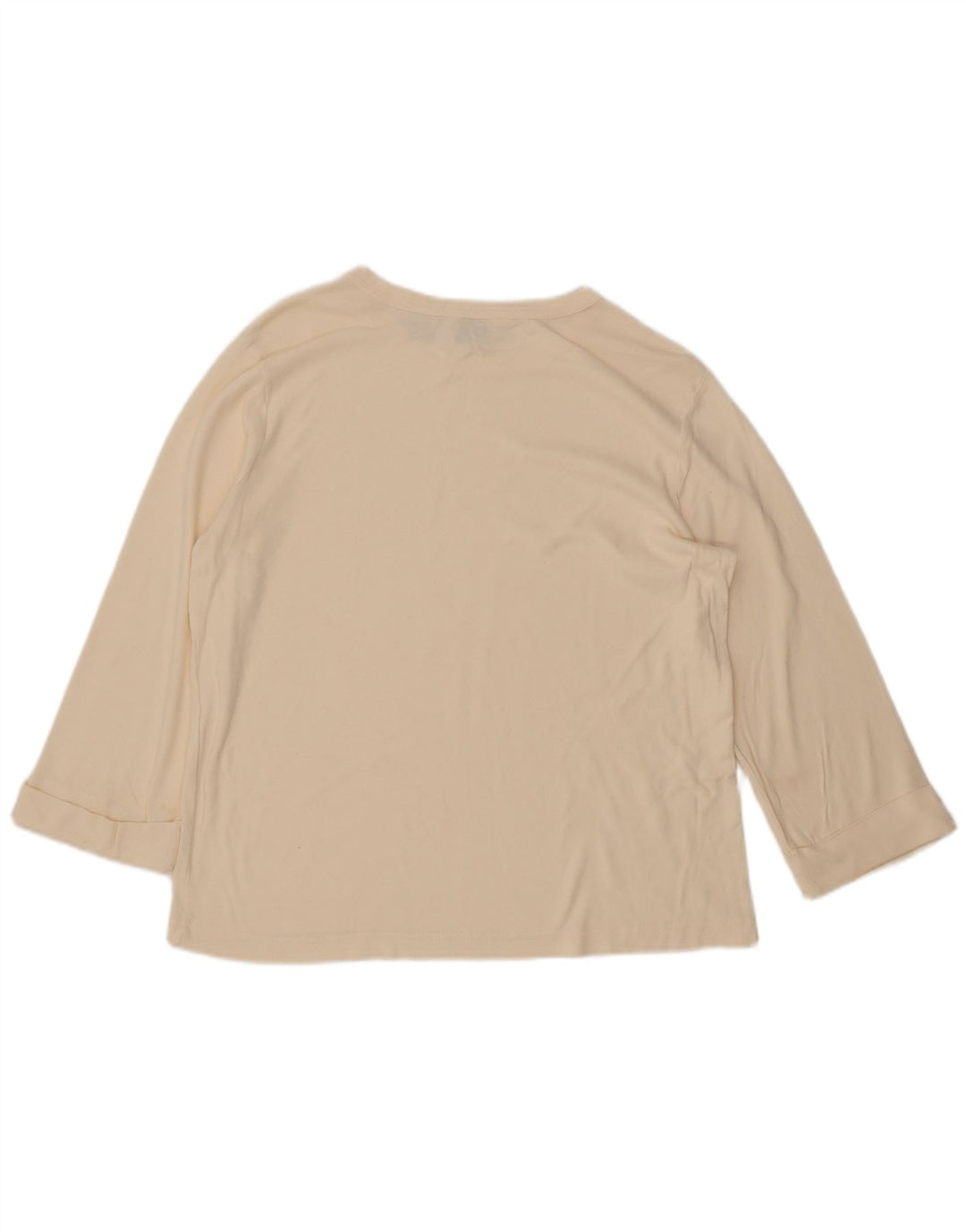 ORVIS Womens Oversized Top 3/4 Sleeve UK 14 Medium Beige Cotton