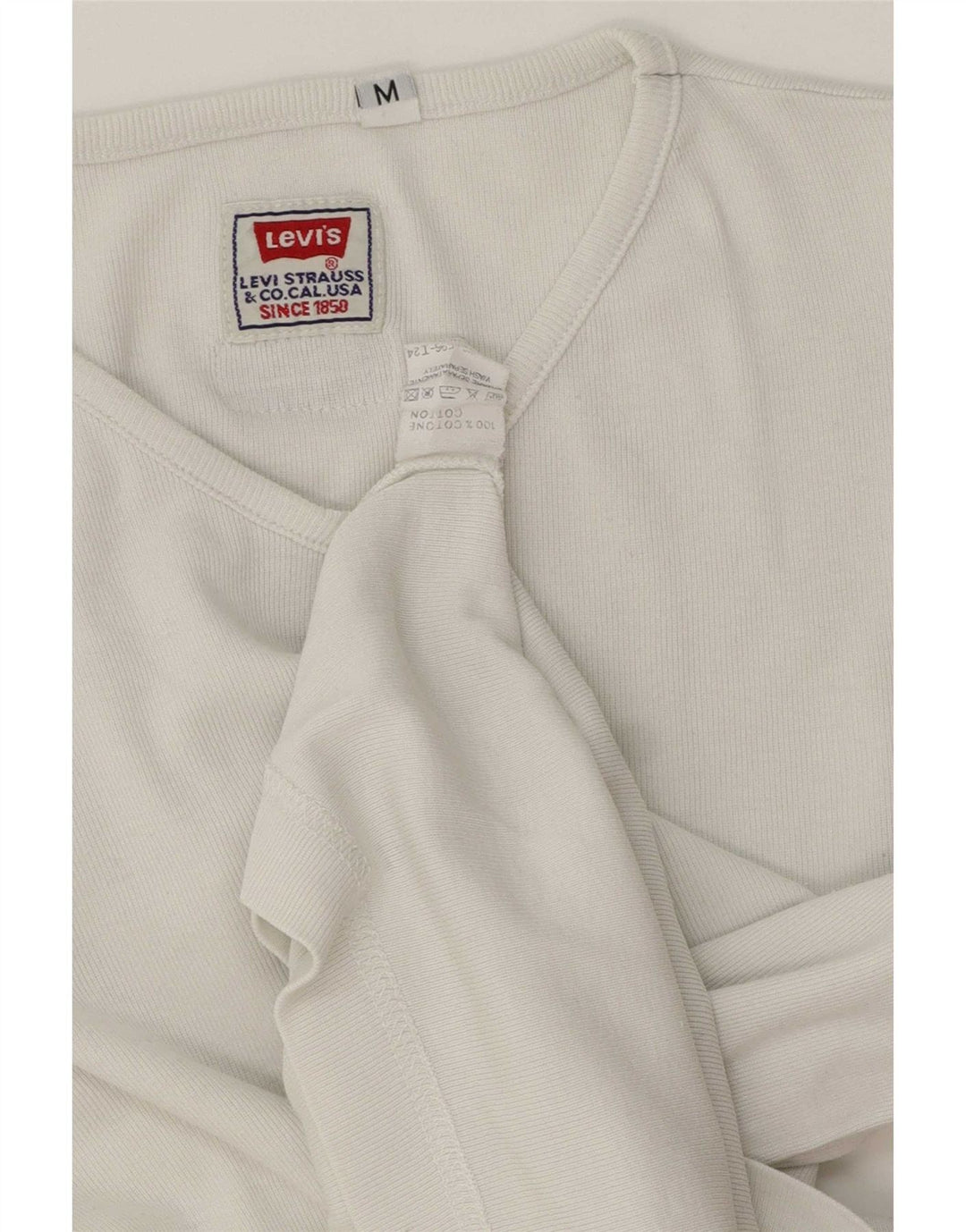 Levi's Womens Top Long Sleeve UK 14 Medium White Cotton