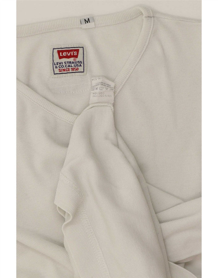 Levi's Womens Top Long Sleeve UK 14 Medium White Cotton
