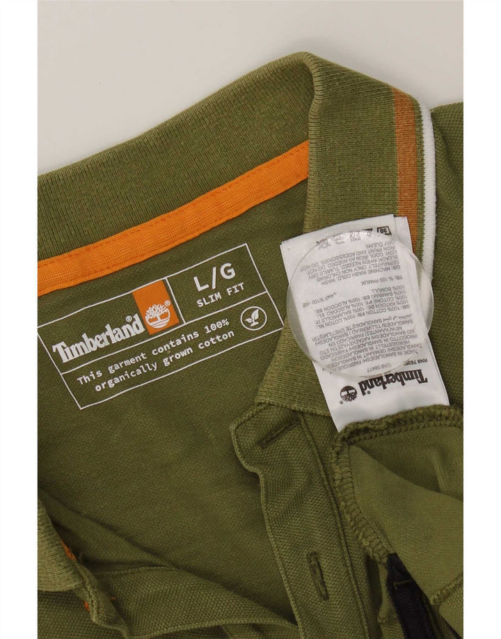 Timberland Mens Polo Shirt Large Khaki Cotton