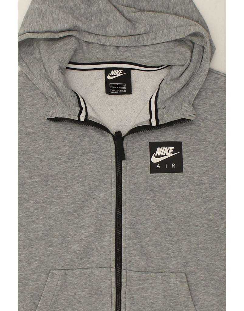 NIKE Boys Graphic Zip Hoodie Sweater 12-13 Years Large  Grey Colourblock | Vintage Nike | Thrift | Second-Hand Nike | Used Clothing | Messina Hembry 